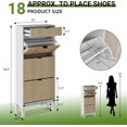 thumbnail image 3 of Qinaqin Shoe Almacenamiento Gabinete Three Vuelco Top Cajones Ajustable Shelves para 18 24 Pairs Space Saving Narrow de Profundidadsign Entryway cm Alturaallway Front Puerta, 3 of 7