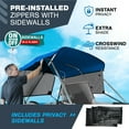 thumbnail image 3 of KNOX Universal 4 Bow Bimini Top Replacement Canvas & Mesh Sidewalls, 600D Marine Grade Sun Shade Boat Canopy with Detachable Side Blocks, Storage Boot, No Frame, 79-84"W, Pacific Blue, 3 of 7