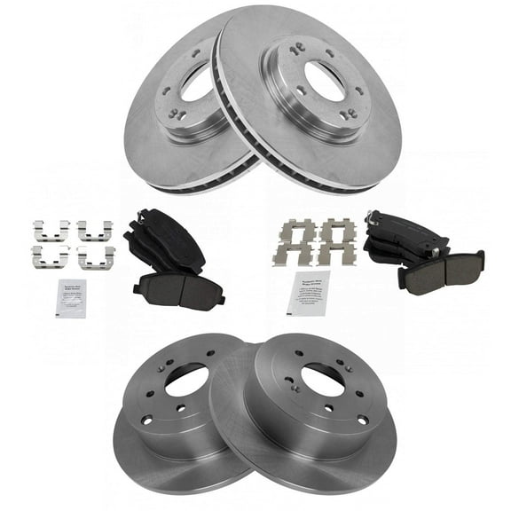TRQ Rotor & Brake Pad Ceramic Front Rear Kit for 07-09 Hyundai Santa Fe BKA11461
