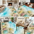 thumbnail image 5 of 6'x9' Area Rugs, Blue Summer Beach Indoor Outdoor Area Rug for Living Room Bedroom, Coastal Starfish Shell Nautical Waves Washable Bathroom Rugs Kitchen Floor Carpet Mats Home Decor Aesthetic, 5 of 8