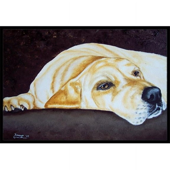 Carolines Treasures  Naptime Yellow Labrador Indoor or Outdoor Mat, 18 x 27