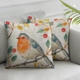 thumbnail image 2 of Nawypu  Bird Tree Throw Pillow Covers Decorative Print Accent Pillow Case Colorful Cute Cushion for Farmhouse Bed Couch Decor Piped Edge Sham Beige Orange 2pc, 2 of 6