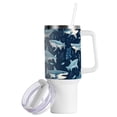 thumbnail image 2 of Sharks Leaves 40 oz Tumbler with Handle Insulated&nbsp;Travel Mug&nbsp;Lid Straw Leak Proof Steel Vacuum Water Bottles Glasses Fits in Car Cup Holder, 2 of 7