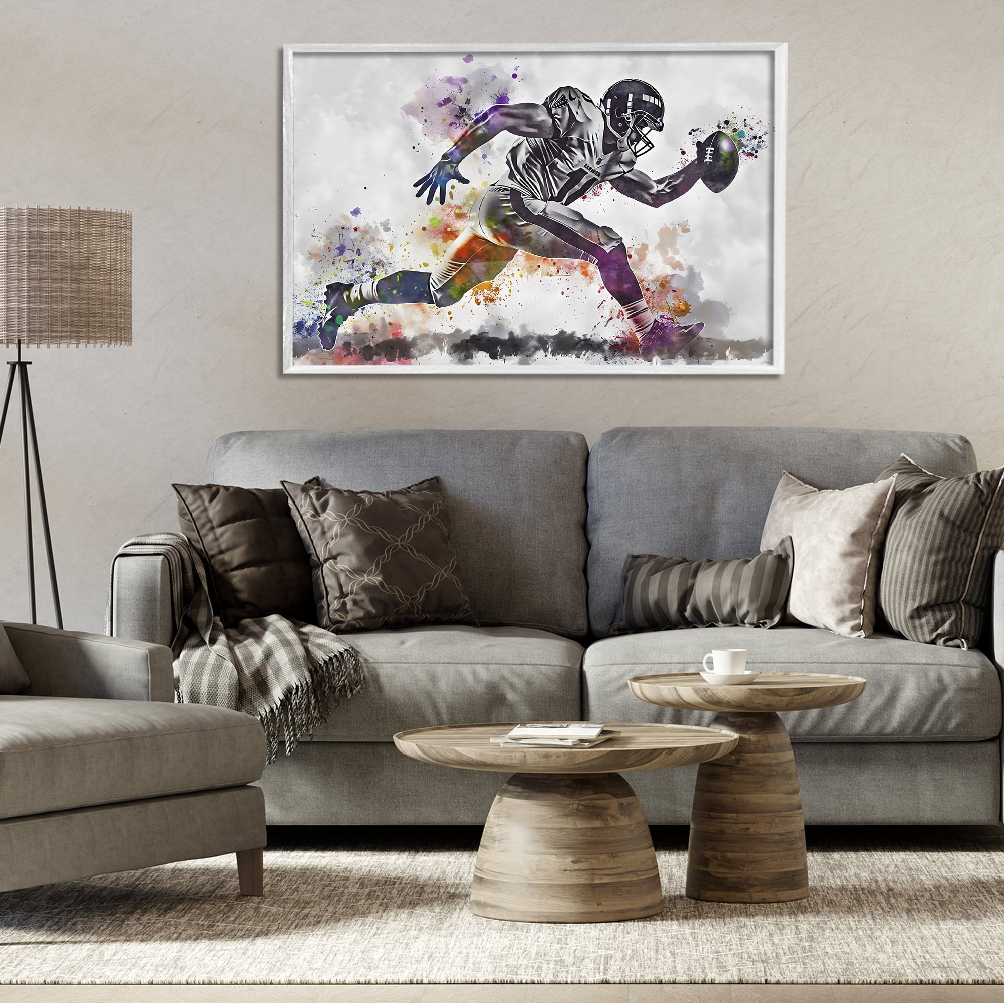 Stupell Industries Endurance Football Sprint White Framed Giclee Art, design by Creative Studio