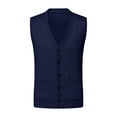 thumbnail image 1 of Men's Autumn Winter V-Neck Button Sweater Vest Collarless Wool Blend Pullover Slim Fit Casual Wear, 1 of 6