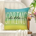 thumbnail image 6 of Hello Spring Daisy Flower Decorative Throw Pillow Covers 18 x 18 Set of 4, Just Bloom Floral Blue Truck Stripes Cushion Case Decor, Eucalyptus Leaves Butterfly Home Decoration for Sofa Couch, 6 of 6