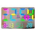 thumbnail image 1 of Labymos RGB Wall-Mounted LED Digital Clock with Ambient Light, Large Display, Adjustable Brightness, Temperature & Date Display, Silent Operation, White ABS Shell, 1 of 6