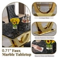 thumbnail image 7 of 70.08" Modern Faux Marble Dining Table, Rectangular Luxury Gold Double U-Shaped Stainless Steel Legs for Kitchen, Dining Room, 7 of 7
