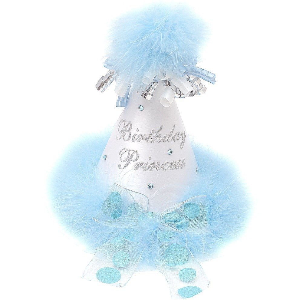 Girls White Light Blue Feathery Rolled 