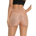 thumbnail image 3 of Baby Sweetie Women's Summer Sequins Shorts High Elastic Waist Sparkly Straight Leg Shorts Glitter Hot Party Shorts, 3 of 7