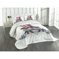 thumbnail image 3 of Ambesonne 4th of July Quilted Bedspread Set 3 Pcs, Uncle Sam Hat, Queen Size, Multicolor, 3 of 5