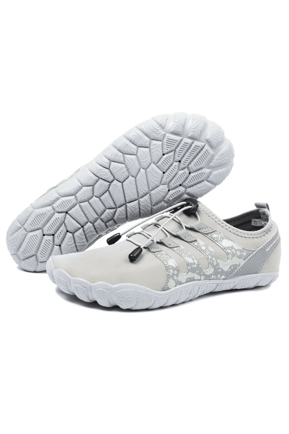 Water Shoes for Men Barefoot Quick-Dry Aqua Sock Outdoor Athletic Sport Shoes for Swim Diving Surf Pool Aqua Sports Beach Walking Wide Toe Shoes Size 16, Grey