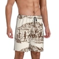 thumbnail image 2 of Fotbe Western Desert Cowboys2 Pantalones Cortos de Pijama para Hombre, Ropa de Dormir, Pantalones de Pijama Cortos para Hombre-Small, 2 of 6