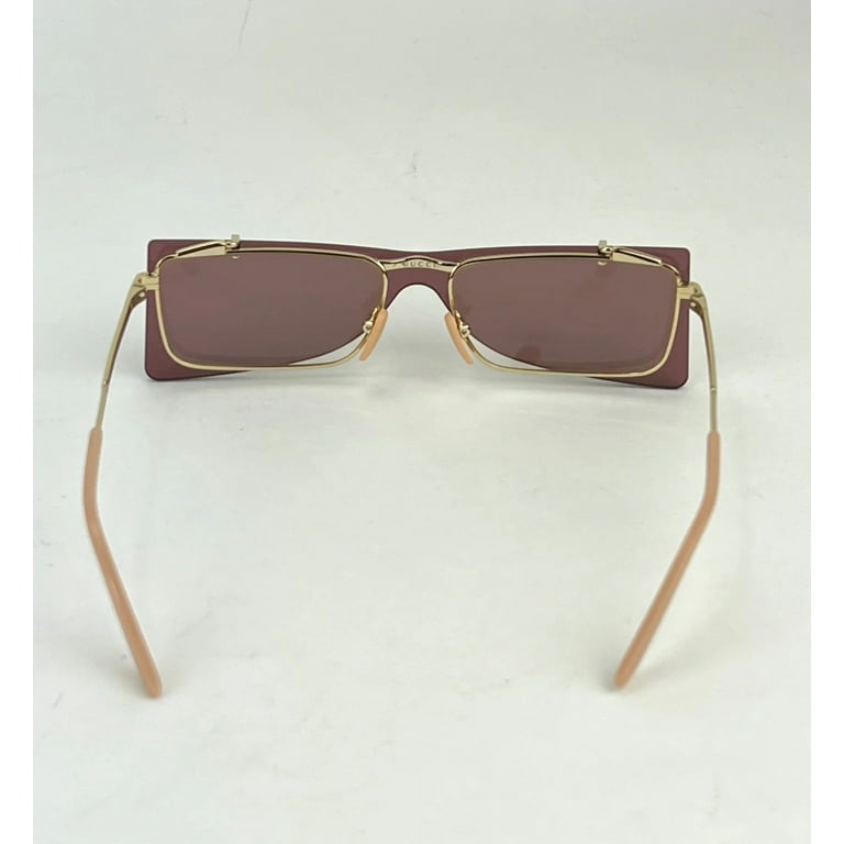 Authentic Gucci 56MM Flip-Up Rectangular Optical Unisex Sunglasses Brand New Authentic Gucci GG 0363 002 Sunglasses Gold GG0363  main image 3