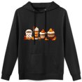 thumbnail image 1 of Sudadera con capucha unisex tendencia otoñal, estampado de cafés y calabazas, cómoda y cálida para salidas informales, 1 of 5