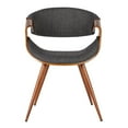 thumbnail image 2 of Armen Living Butterfly Mid-Century Dining Chair in Walnut Finish and Charcoal Fabric, 2 of 6