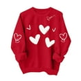 thumbnail image 2 of Craaazy Women's Round Neck Valentines Printed Sweatshirts Heart Graphic Long Sleeved Tops Gifts, 2 of 7