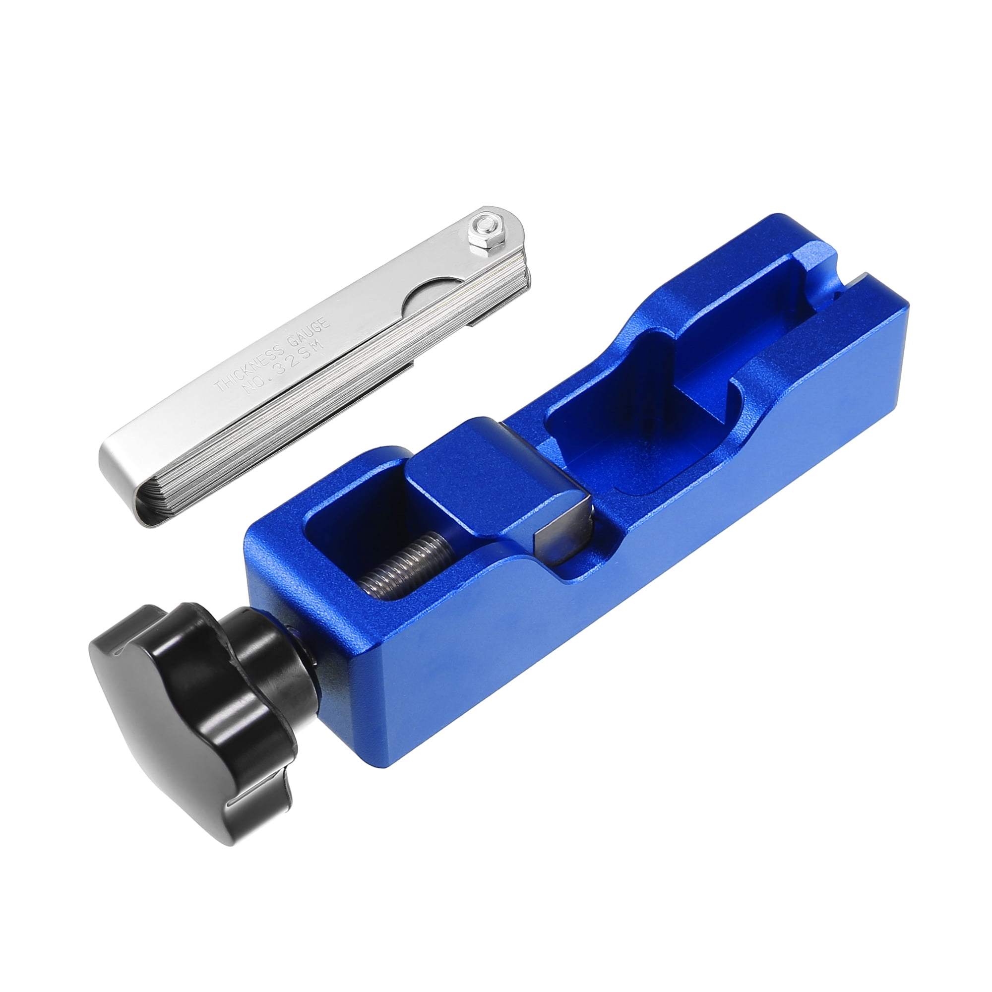 Unique Bargains Blue 8mm Threaded Engine Spark Plug Caliper with Gauge