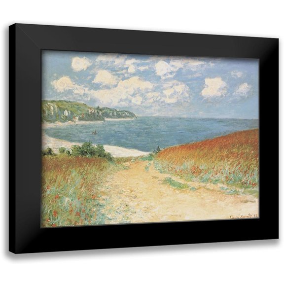 Monet, Claude 14x11 Black Modern Framed Museum Art Print Titled - Chemin dans les blés àPourville, 1882