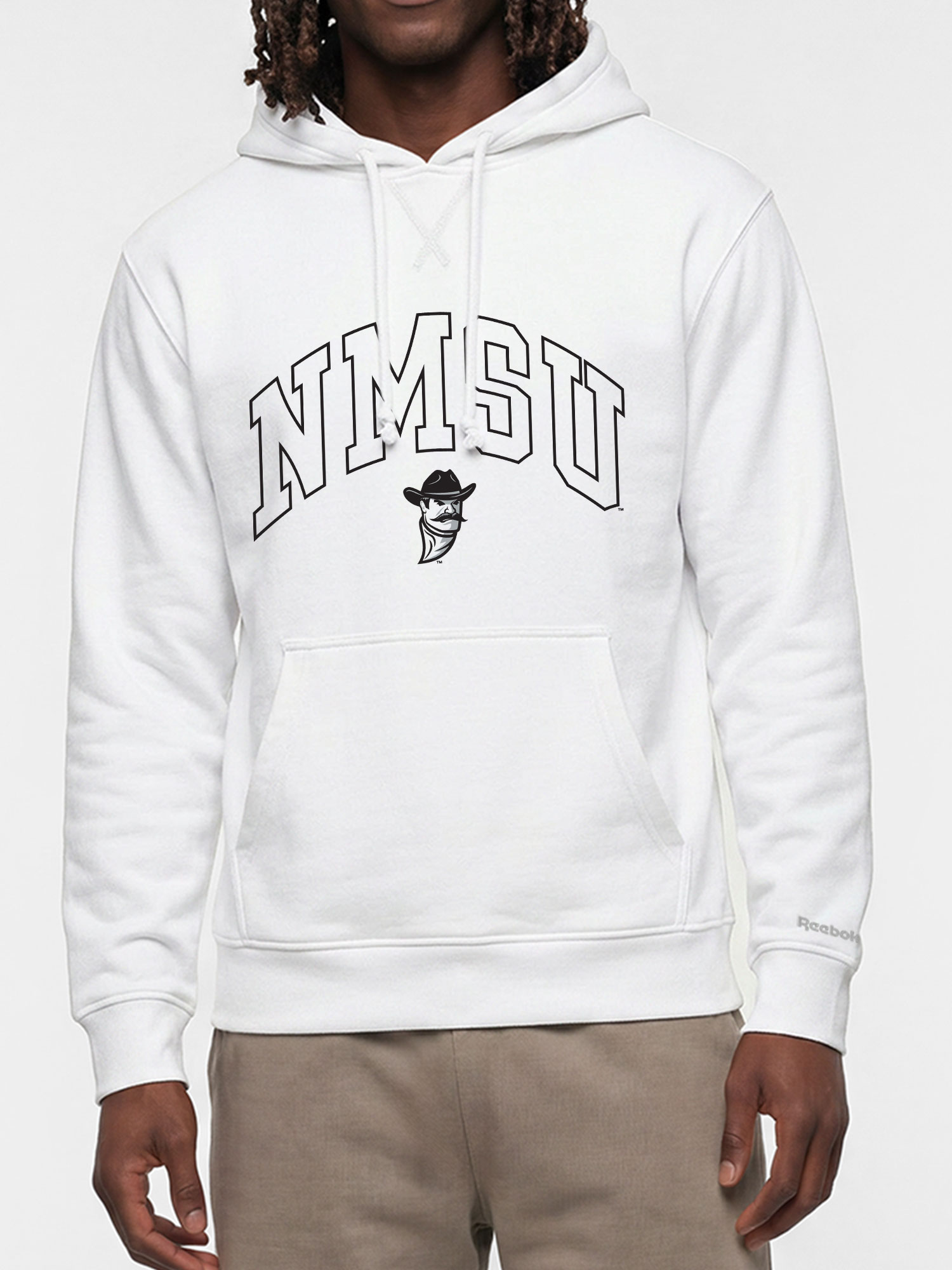 New Mexico State Aggies Reebok Mens White Hooded Sweatshirt