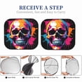 thumbnail image 5 of Kdxio Colorful Skull Print 2-Piece Sun Shade Front Windshield - Foldable Car Front Window Sunshades for Most Sedans SUV Truck, 5 of 6