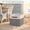 Gray Base / Off-White-(11x11) Leather Handles, variant on 11x11 Cube Storb Set Of 4 - Fabric Cubes
