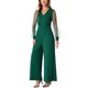 thumbnail image 1 of INSPIRAR CHIC Mono de Mujer Cuello en V Malla de Manga Larga Pierna Ancha Trajes de Fiesta XS Verde Oscuro, 1 of 6