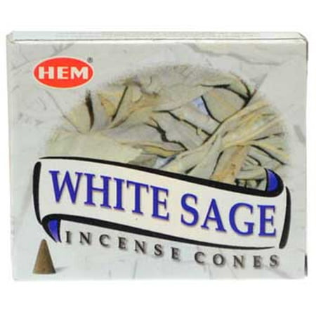 Sage Incense Cones HEM Incense White Sage One 10pk of Cones Bring Smudging Purification Cleansing Protection Create Relaxing Atmosphere Into Your Home Prayer Meditation Aromatherapy ()