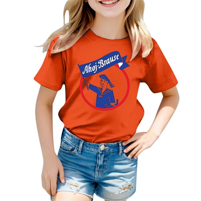 XDZJLR T-Shirt Filles Carnaval Enfants Imprimé Couleur Col Rond Manches Courtes 4-5 Ans