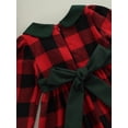thumbnail image 6 of Qmyliery Girl Christmas Plaid Print Dress, Long Sleeve O-neck Princess Dress Gift, 6 of 8