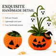thumbnail image 3 of Crochet Halloween Potted Plant, Handmade Yarn Pumpkin Ghost Decor, 7.87 Inch Spooky Fall Tabletop Decoration for Desk, Shelf, Office, Bedroom and Home, 3 of 7