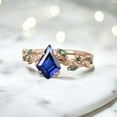 thumbnail image 3 of KANISHKAGEMS&JEWELS 9x7MM / 1.5Ct Kite Cut Sapphire Engagement Ring Emerald Proposal Ring Art Deco Women Jewelry Gift For Her, 3 of 4