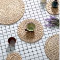 thumbnail image 3 of 6 Pack Natural Water Hyacinth Weave Placemat Round Rattan Tablemats, 3 of 5