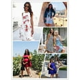 thumbnail image 4 of Robes d'Été Sans Manches Décontractées pour Femmes Robe Élastique avec Poches Rose Blanc m, 4 of 7