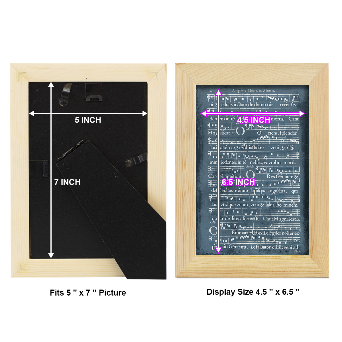 Graphic Songbook IV -Framed Print w/glass-Natural Wood