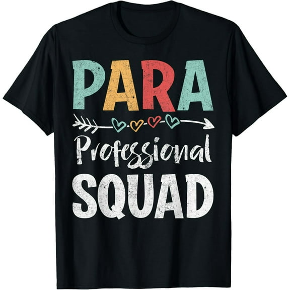 Retro Paraprofessional Squad Teacher Gift Unisex Graphic Short Sleeve T-Shirt