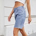 thumbnail image 5 of Women's Jean Shorts High Rise High Waisted Casual Button Pocket Denim Shorts, 5 of 8
