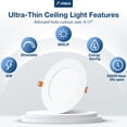 thumbnail image 3 of Amico luz LED empotrable de techo regulable 4" 5CCT 10 W 800 lm, 3 of 7