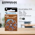 thumbnail image 2 of Premium Batteries Premium Plus Size 312 PR41 1.45V Zinc Air Hearing Aid Batteries (120 Pack), 2 of 7