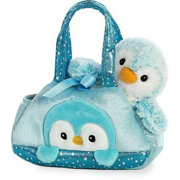 Aurora - Small Blue Fancy Pals - 7" PomPom Penguin - Fashionable Stuffed Animal