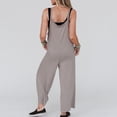thumbnail image 5 of Gibobby pantalones siameses color liso Mono informal de verano para mujer, sin mangas, holgado, de Color sólido, con correa a la moda, mono holgado para mujer(Caqui， XL), 5 of 5