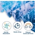 thumbnail image 2 of Ocean Wave Beach Towel, 71” x 31” Oversized, Lightweight Microfiber, Soft, Quick Dry, Sand Free, Ideal for Pool, Bath, Travel, Blue Towel, Perfect Ocean Gifts for Women, Men, 2 of 6