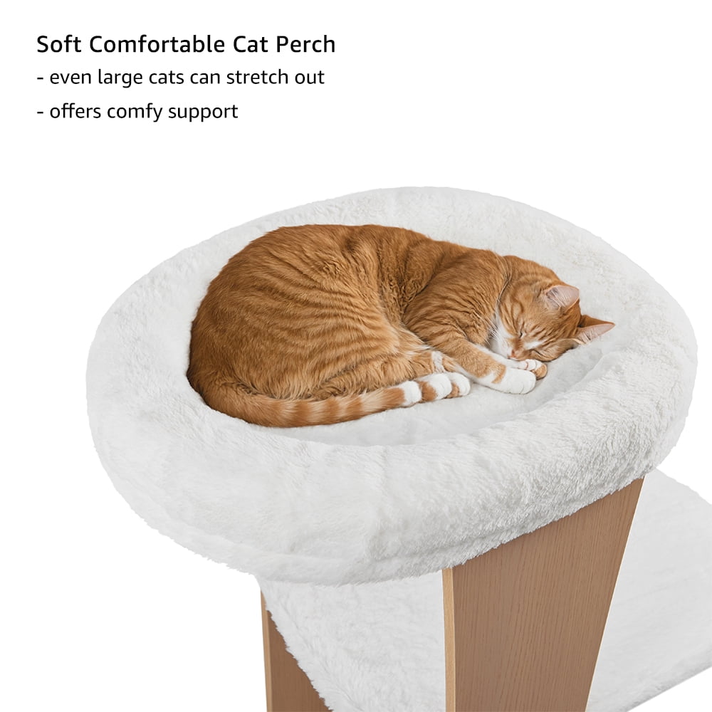 Unipaws Cat Tree for Large Pets, Modern Tall Cat Tower with Condo Scratching Post Perch Bed, Indoor Wood Pet Furniture for Multiple Kittens