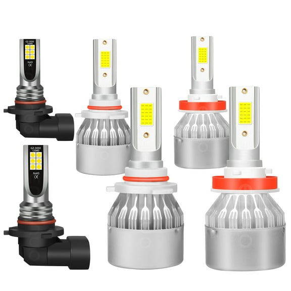 BMZONCC for 2007 2008 2009 2010 2011 2012 Mazda CX-9 LED Headlight   Fog Light Bulbs 6000K 6Pcs