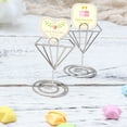 thumbnail image 3 of 12pcs Forme de Diamant Clips Métalliques Message Photo Titulaire Siège Note Stand Ornement pour Mariage Argent, 3 of 7