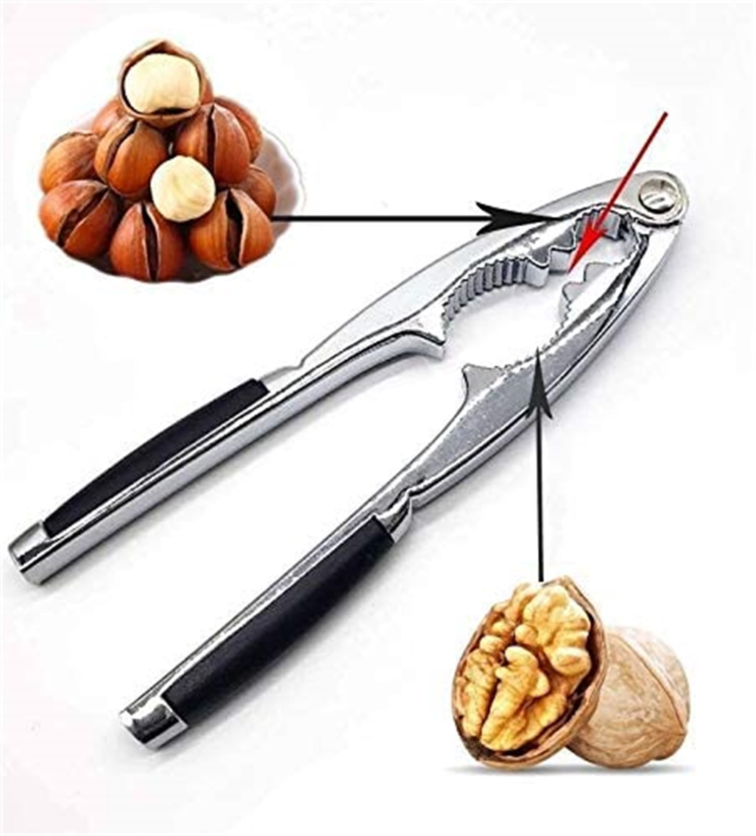 Kepooman Portable Heavy Duty Walnut Opener Tool with Black Non-Slip Handle for Nut Crackers Kepooman Portable Heavy Duty Walnut Opener Tool with Black Non-Slip Handle for Nut Crackers