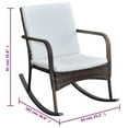 thumbnail image 5 of vidaXL Rocking Chair Outdoor Patio Rocking Chair with Cushion Poly Rattan, 5 of 16