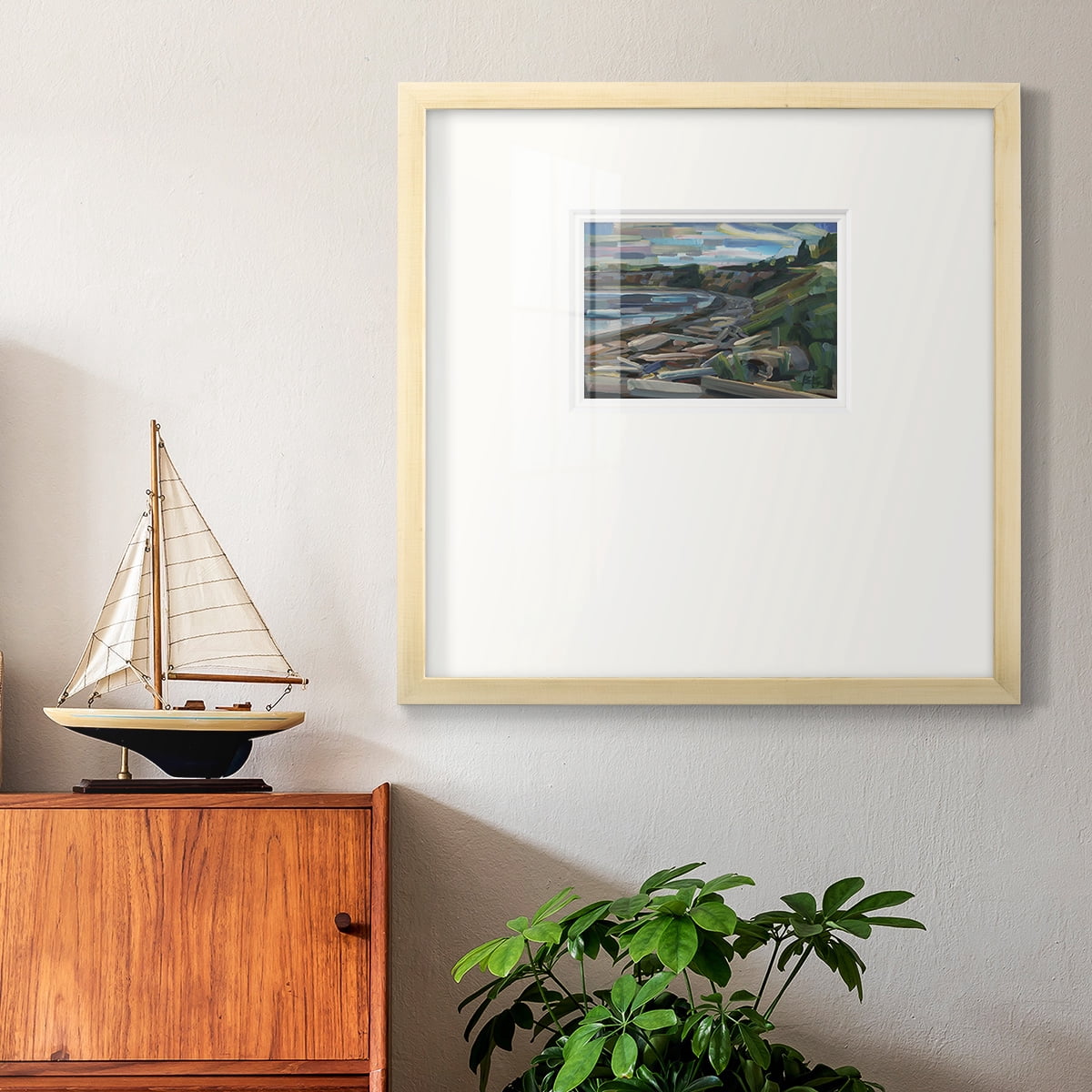 Early Morning on the Beach-Premium Framed Print