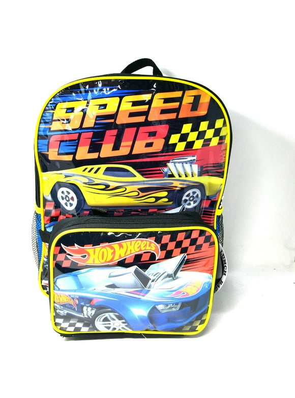 Hot Wheels 16" Large Backpack with Lunch Bag- SPEED CLUB