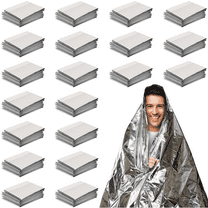 NAISHIER 20 Pack Emergency Thermal Blanket Survival, 84” x 64” Extra Large Mylar Blankets for Outdoor, Space Blanket, Silver Foil for Survival